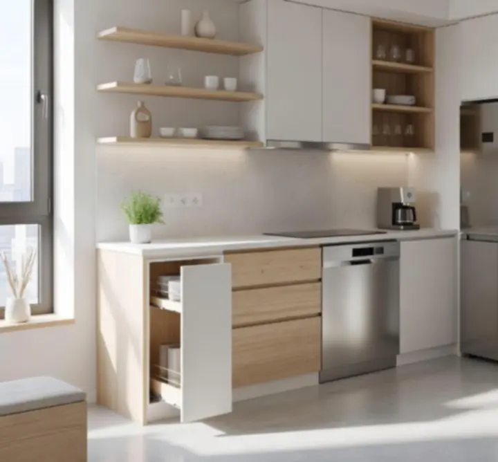 Schemat zoptymalizowanego układu kuchni w mieszkaniu